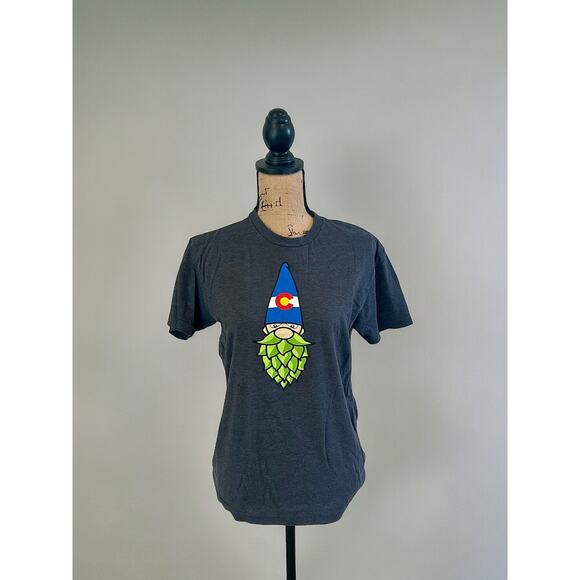 Colorado Hops Brewery Merch Gnome T-Shirt Pre-Owned Gray Beer Tee Small Unisex - Picture 1 of 8